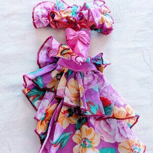 VTG 1989 Barbie Private Collection Floral Pink Dress & Shawl Set Mattel #4959